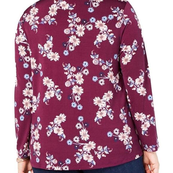 Style & Co. Plus Floral Twist V-Neck Blouse-3X - Picture 2 of 3